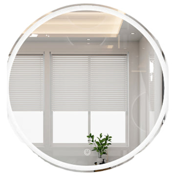 Round Frameless Dimmable Wall Mounted LED Bath Vanity Mirror, 20" X 20"