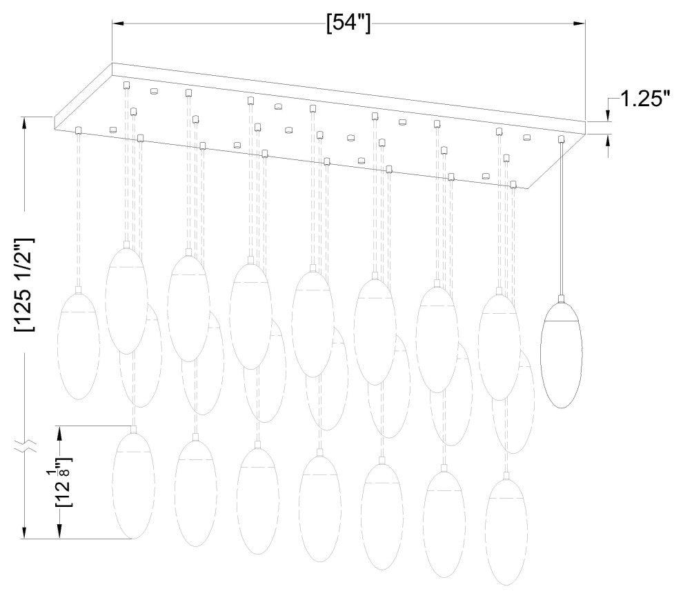 Z-Lite 23-Light Chandelier, Matte Black