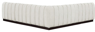 Quinn Chenille Upholstered 5-Piece L-Shaped Modular Sectional, Cream