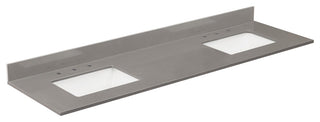 Madrid Bathroom Vanity Countertop, Concrete Gray With White Sink, 73"