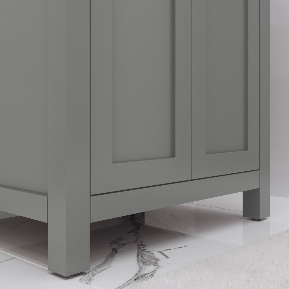 Myra 24 In. Integrated Ceramic Sink Top Vanity in Cashmere Grey with Faucet