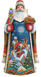 Artistic Wood Carved Santa Claus Special Delivery Sculpture