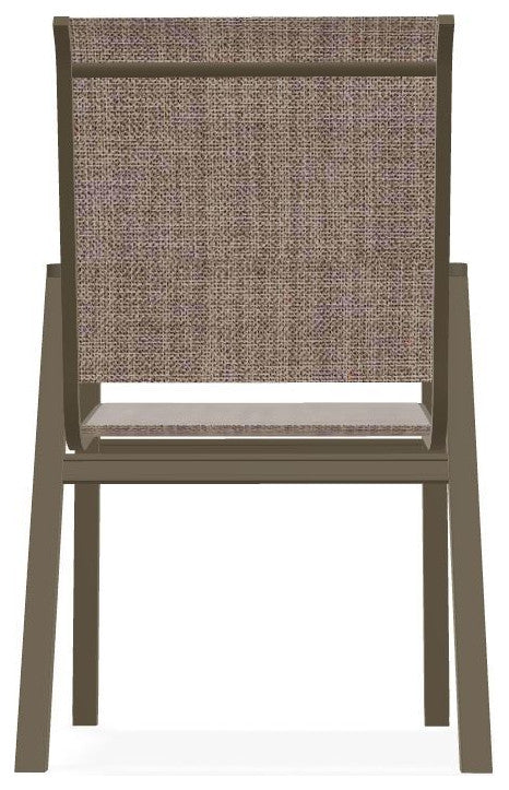 Bazza Sling Stackable Outdoor Dining Chair, Augustine Fennel/Beachwood
