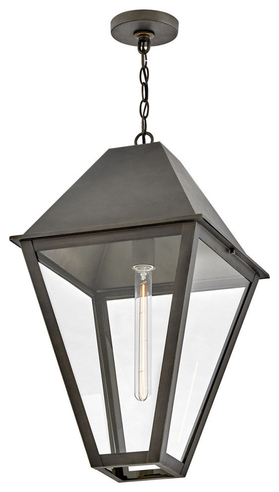 Hinkley Endsley Large Hanging Lantern, Blackened Brass