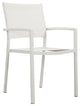 Benzara BM287793 21" Set of 6 Dining Chairs, Aluminum Frames, White Fabric