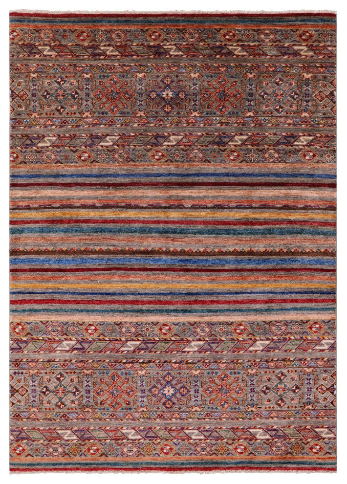 4' 11" X 6' 11" Super Kazak Khorjin Hand-Knotted Rug Q7402