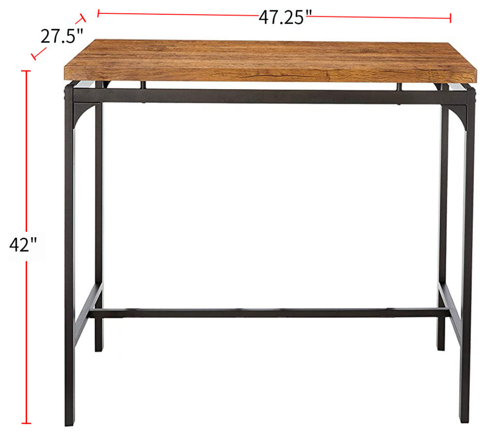 5 Piece Bar Set, Weathered Chestnut and Black