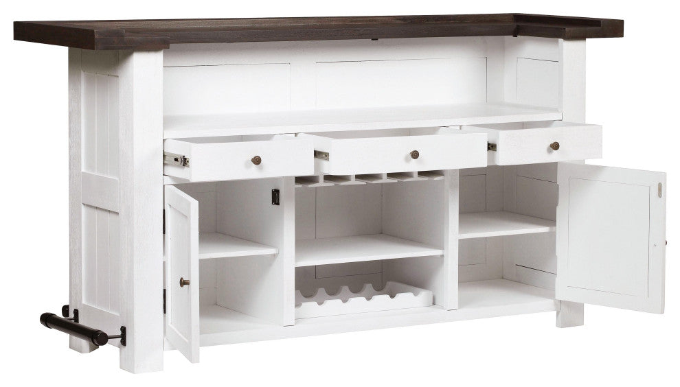 Harrison Distressed White Bar - Brown,White