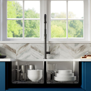 Karran 32" Undermount Double Equal Bowl Stainless Steel Kitchen Sink Kit
