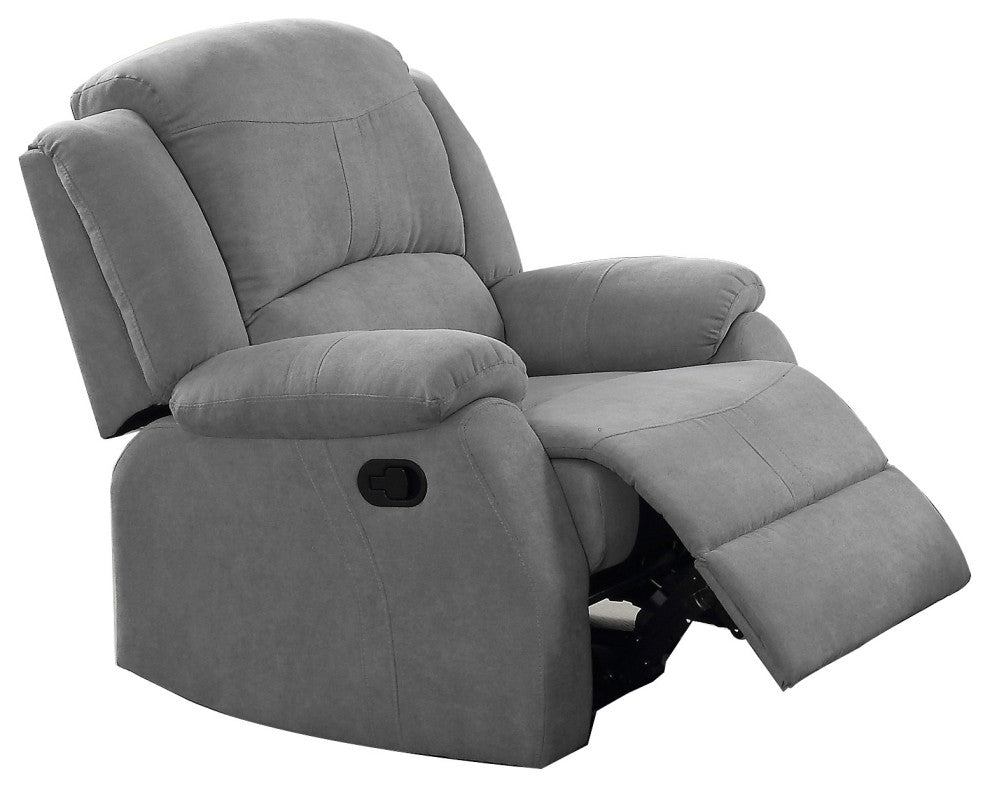 Motion Recliner With Pillow Top Armrest, Gray
