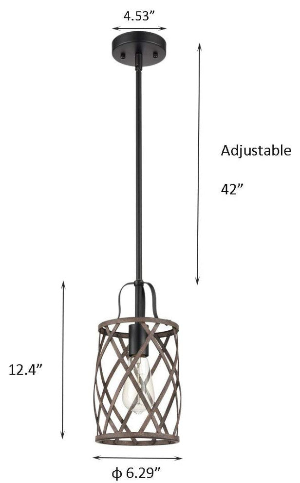 5 Light Rust Chandelier, Farmhouse, Wood, Lantern Pendant