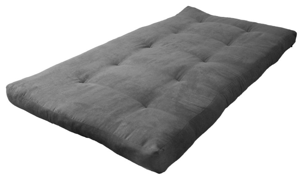 Blazing Needles Vitality 6" Microsuede Twin Futon Mattress, Steel Grey