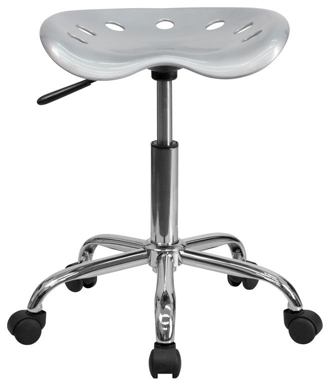 Beautiful Tractor Seat and Chrome Stool, Silver