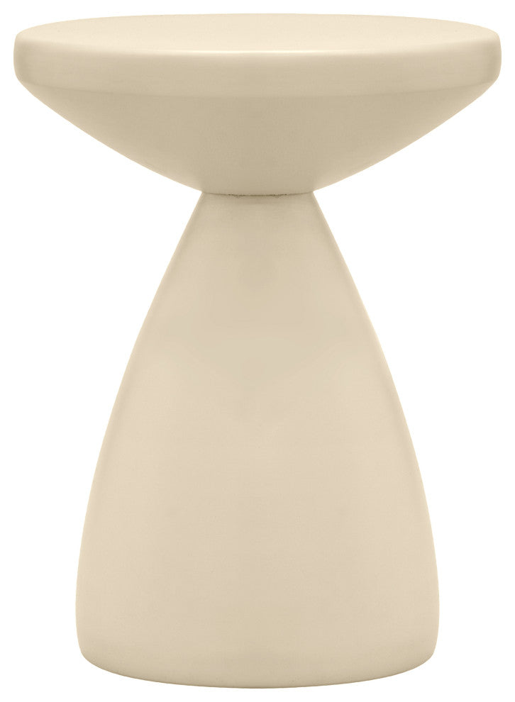 Anika Iron End / Side Table, Cream
