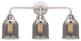 Small Bell Bath Vanity Light, Polished Chrome, Plated Smoke, Plated Smoke