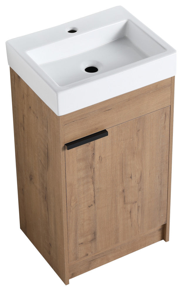 BNK Freestanding Bathroom Vanity 18 Inch with Adjustable Shelf,18x15