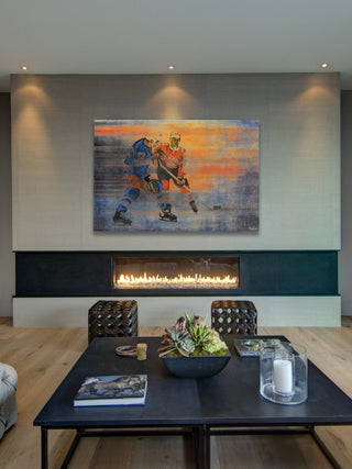 "USA vs CAN" Painting Print on Wrapped Canvas, 45"x30"