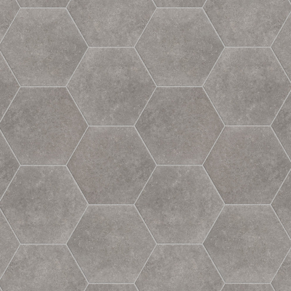Traffic Hex Grey Porcelain Floor and Wall Tile