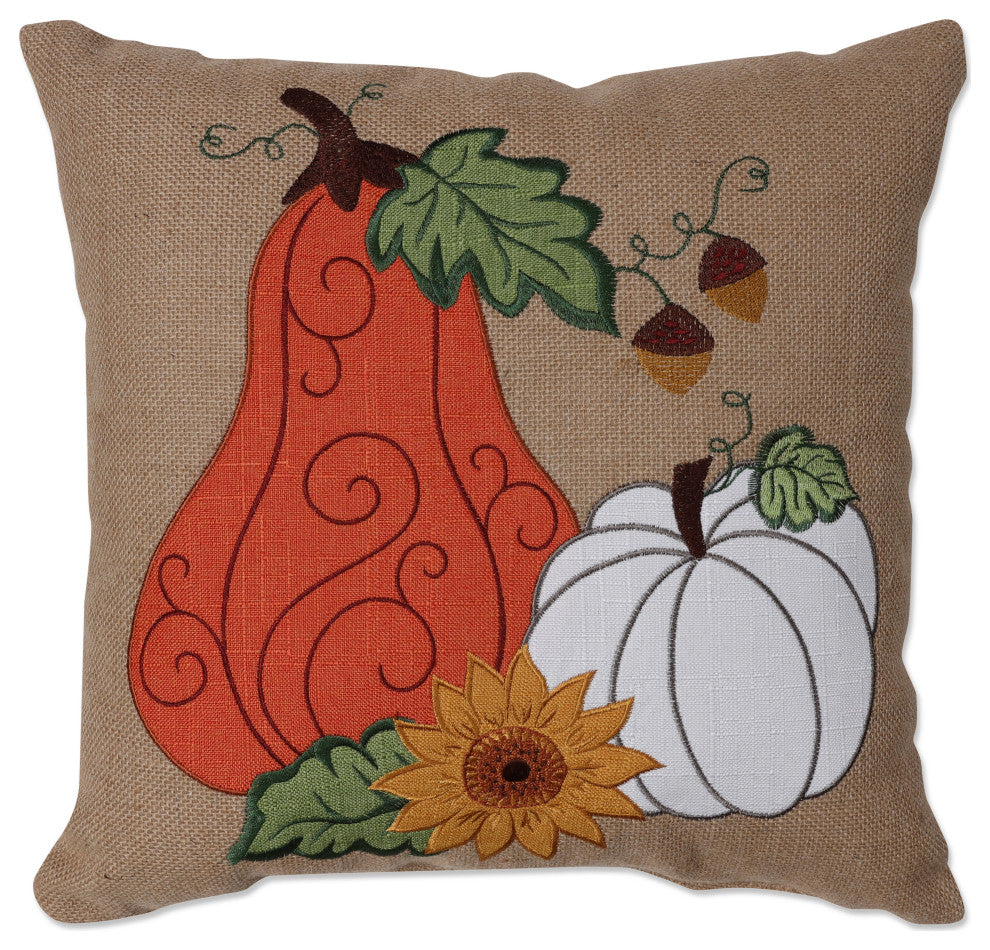 Indoor Harvest Pumpkins 16.5" Throw Pillow