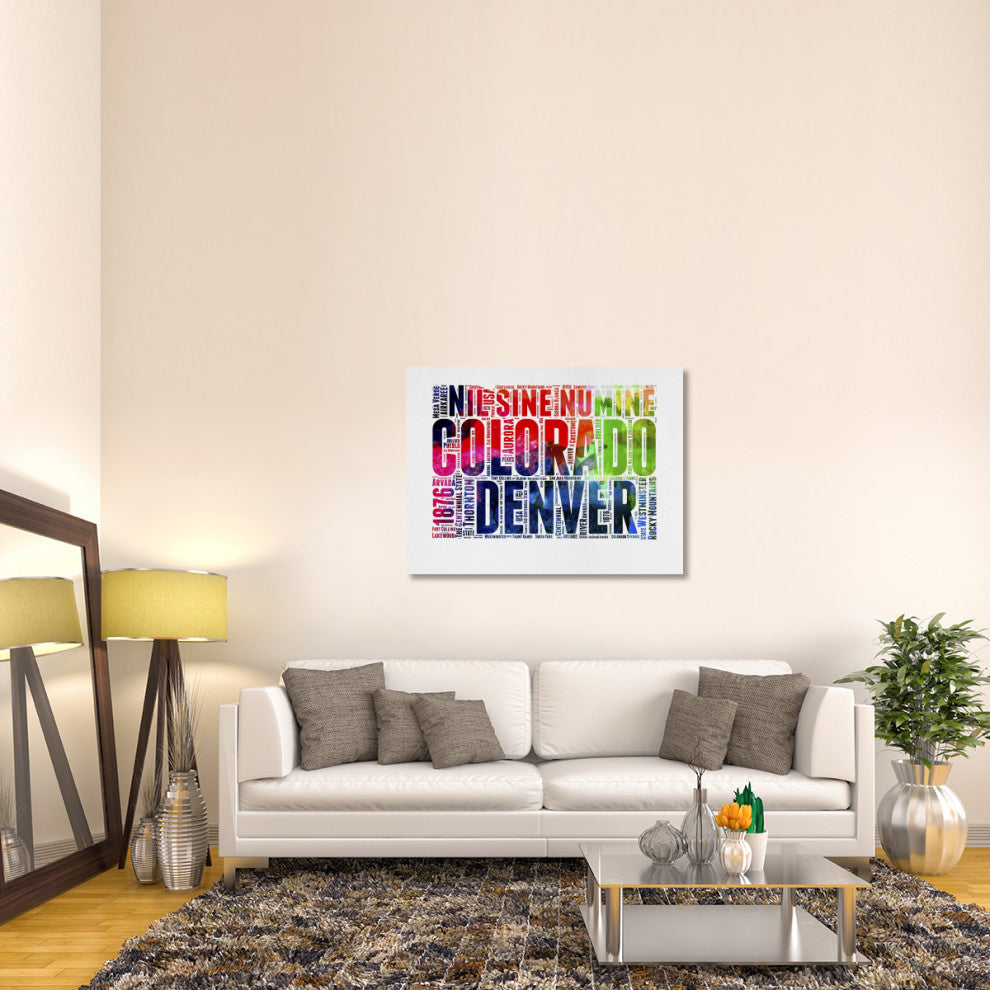 "Denver Watercolor Word Cloud" Fine Art Print