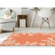 Capri Coral Border Indoor/Outdoor Rug, Coral, 7'6"x9'6"