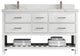 Parker 60 Double Sink Bathroom Vanity in White 2" Calacatta Laza