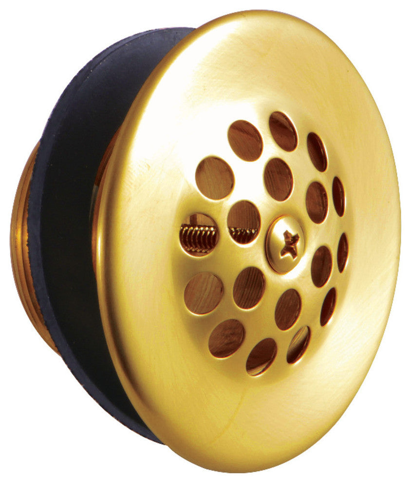 Kingston Brass Bathtub Strainer Drain With Rubber, Brushed Brass