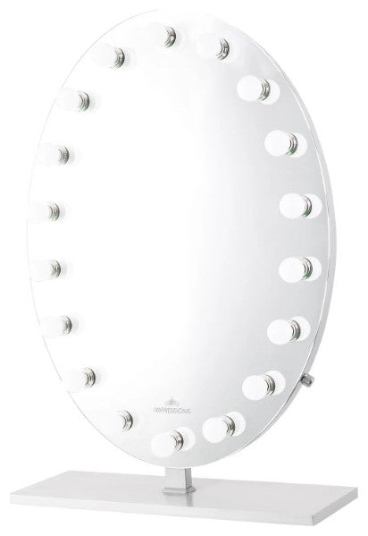 Heiress Pro Vanity Mirror, Silver, Led Globe Bulbs