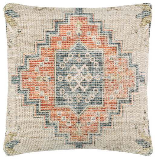 Surya Samsun Pillow Shell With Polyester Insert 18"H X 18"W - Cream, Deep Teal
