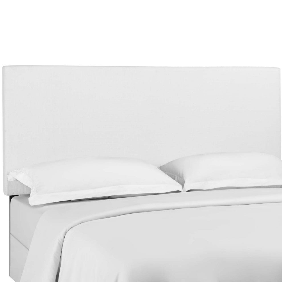 Taylor King and California King Upholstered Linen Fabric Headboard White