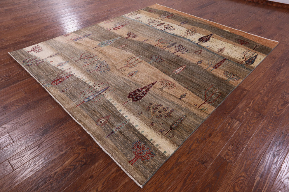 Persian Gabbeh Tribal Hand-Knotted Wool Rug 8' 3" X 9' 8" Q10586