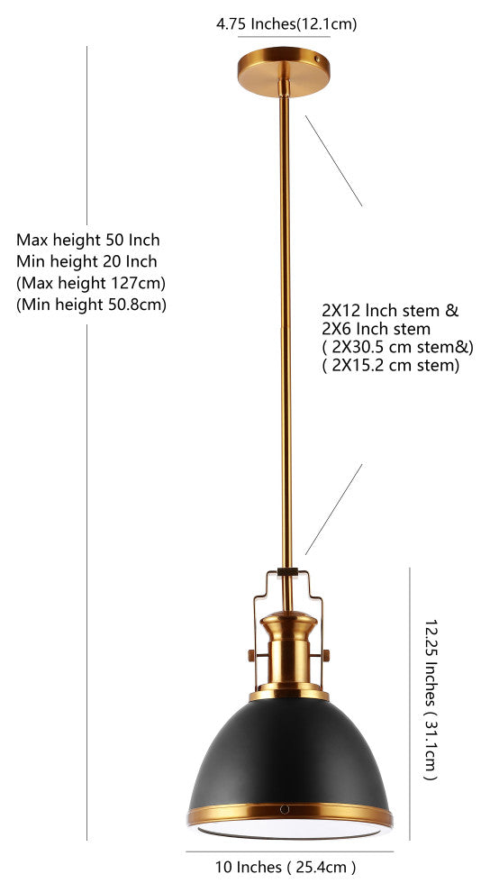 Homer Metal/Glass LED Flush Mount, Black/Brass Gold, Width: 10"