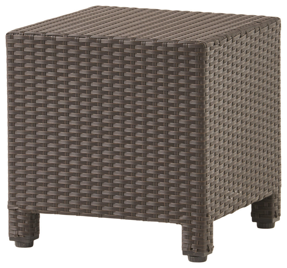 GDF Studio Puerta Outdoor Wicker Accent Side Table