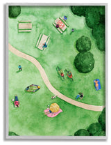 Aerial Park Fun Watercolor Summer Friends Painting,1pc, each 16 x 20