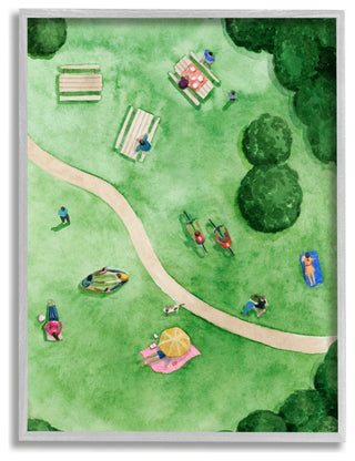 Aerial Park Fun Watercolor Summer Friends Painting,1pc, each 16 x 20