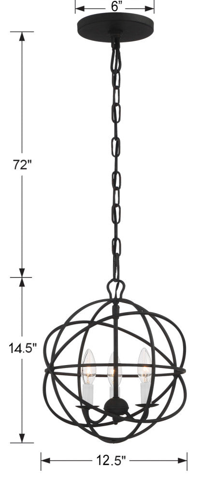Elight 3 Light  Bronze Mini Chandelier
