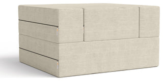 Jaxx Zipline Convertible Sleeper Chair & Ottoman / Twin-Size Bed, Ivory