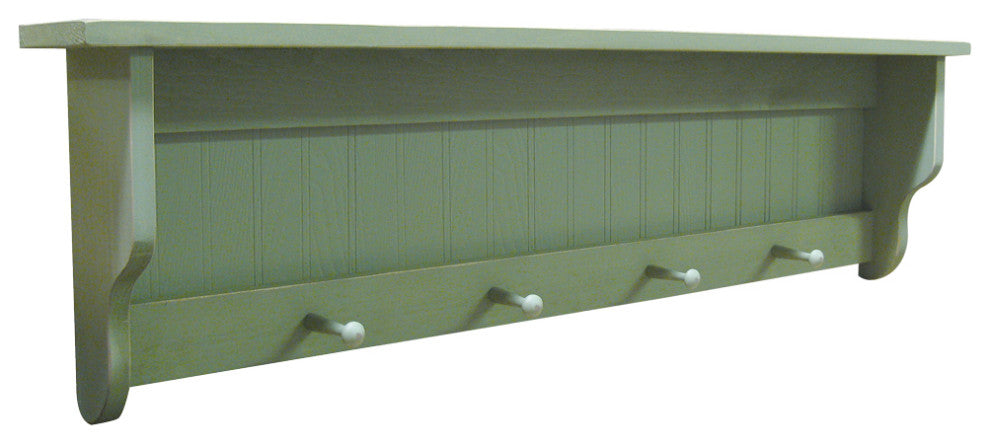 Pine Shelf With Pegs, Old Sage