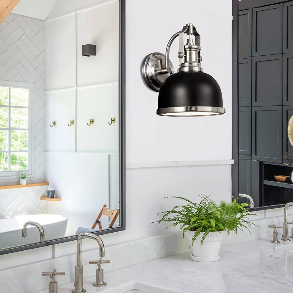 Gooseneck Wall Sconce Light fixture black dome industrial wall mount lamp