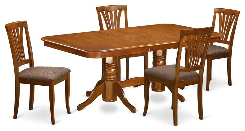 Naav5-Sbr-C, 5-Piece Dining Room Set Dining Table and 4 Kitchen Dining Chairs