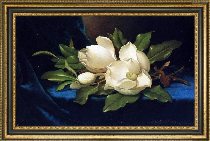 Martin Johnson Heade Giant Magnolias on a Blue Velvet ClothCanvas Print, 16"x24"