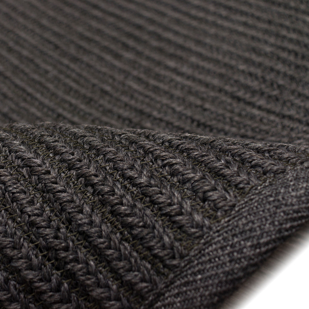Calais Solid Indoor/Outdoor Rug, Charcoal, 2'x3'