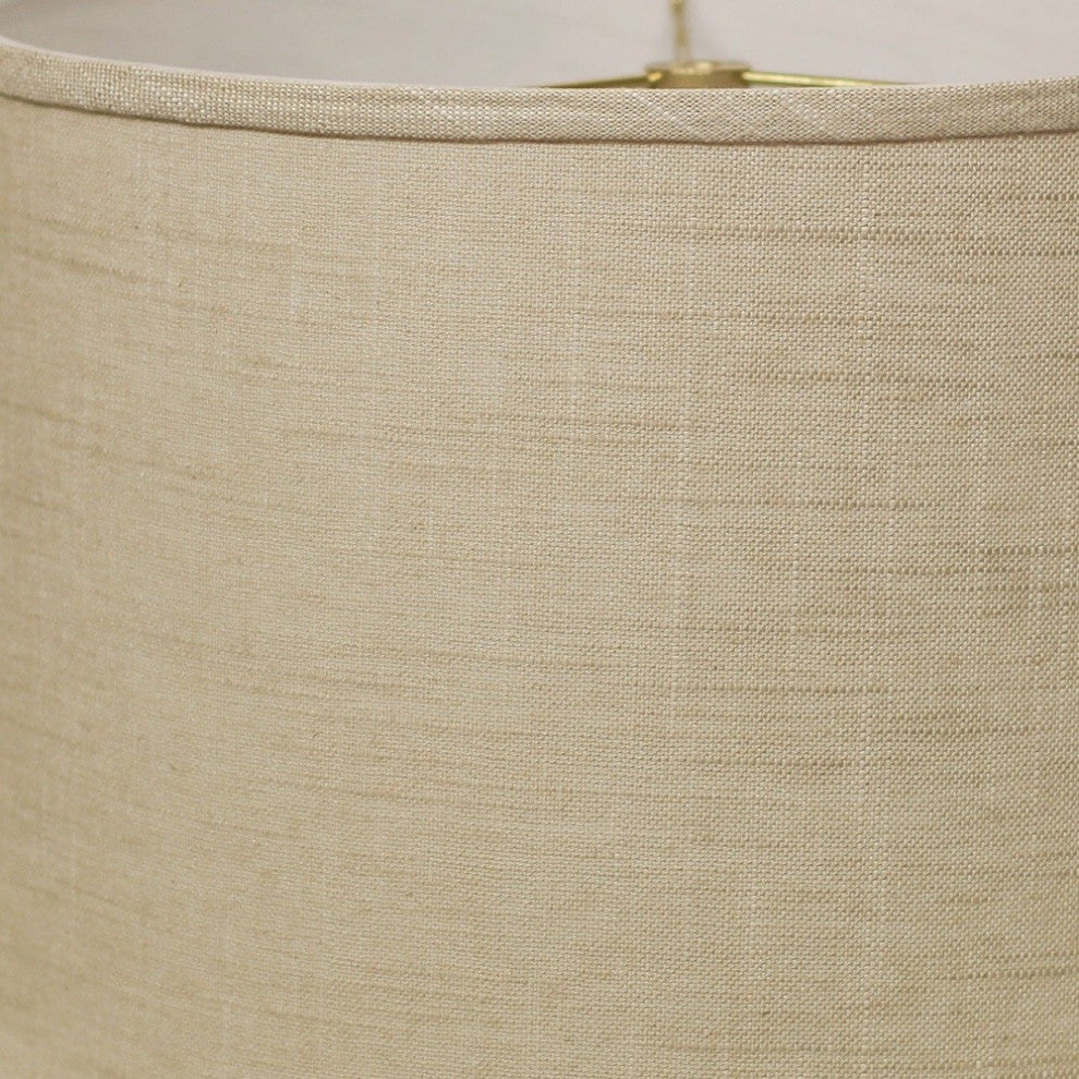 15" Light Wheat Throwback Drum Linen Lampshade