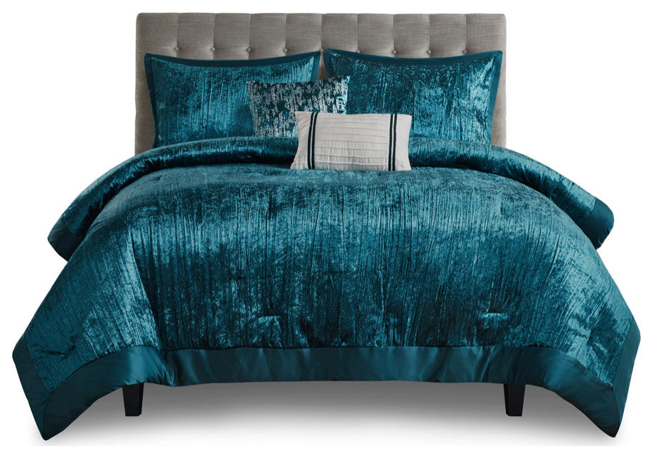 Madison Park Lee 5 Piece Crinkle Velvet Comforter Set