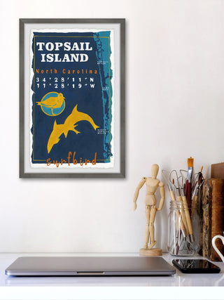 "Surfbird" Framed Painting Print, 24x36