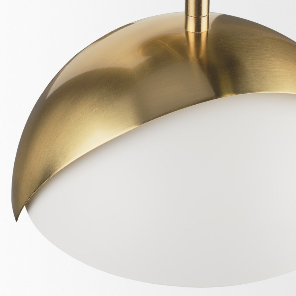 Cybill Brushed Brass With White Metal Shade 1-Light Wall Sconce