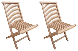 Seven Seas Teak Folding Side Chair, Set of 2