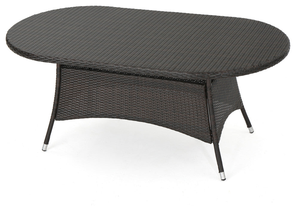 GDF Studio Bristle Multi Brown Pe Oval Dining Table