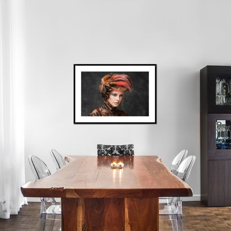 "Feathers" Framed Digital Print by Bartjan Nieuwerf, 44x32"