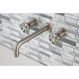 KS8028RX Two-Handle Wall Mount Tub Faucet, Brushed Nickel